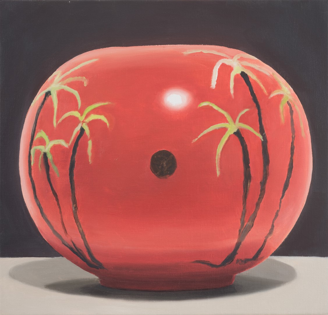 Double Sundown (2018), 50 x 53 cm, oil on paper on panel (private collection)
